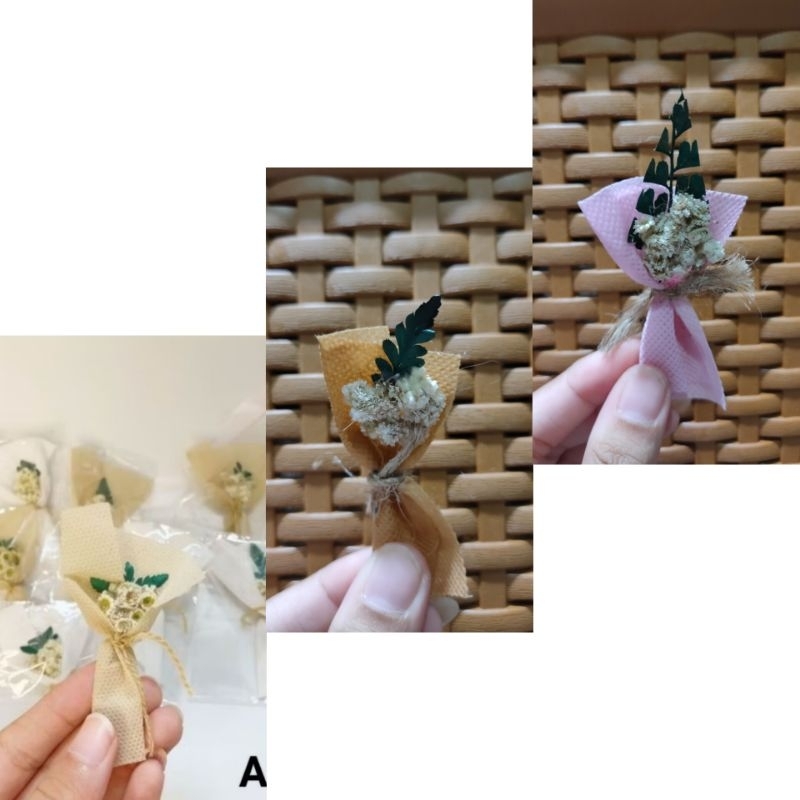 Buket Bunga Mini, Buket Bunga Kering, Buket Bunga Hiasan Kecil Souvenir, Buket Bunga Edelweis Kering