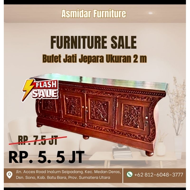 BUFET JATI JEPARA UKIRAN ASLI DARI JAWA