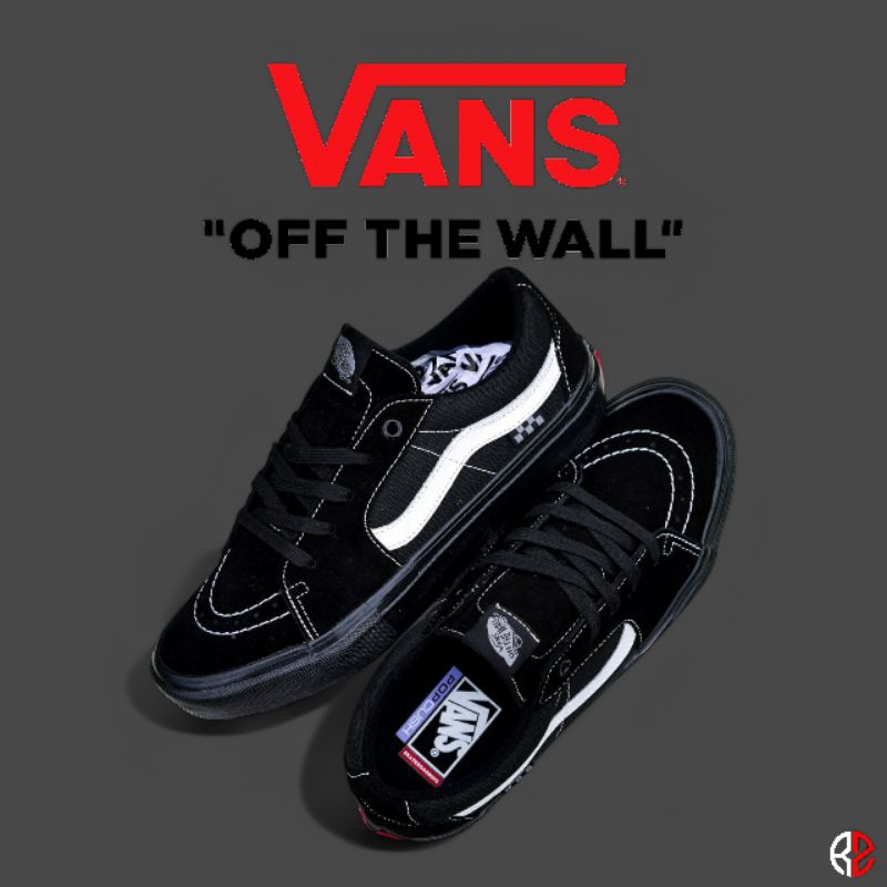 VANS SK8-LOW SKATEBOARDING CONTRAST BLACK BLACK WHITE