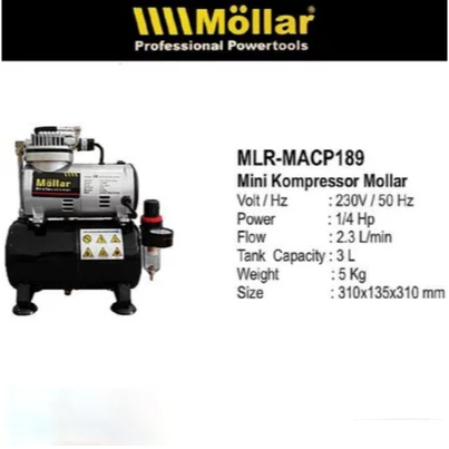 Mollar Mini Compressor air brush & tabung 3 liter kompresor mini air brush 4 KD