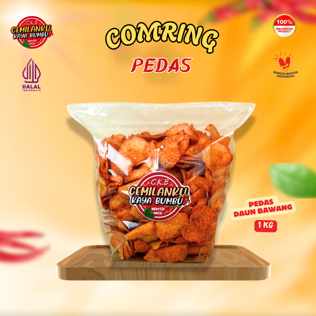 

Cemilanku - 1Kg Kecimpring Bawang Daun, Rasa Pedas, Comring