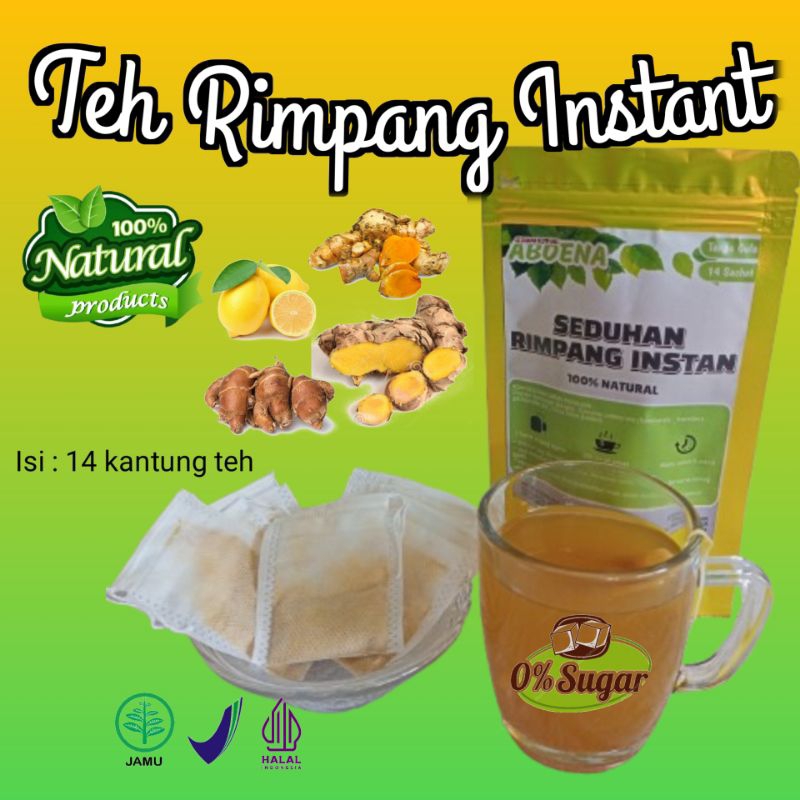 

Teh Rimpang ABOENA Minuman Seduhan Instan Rempah Herbal Jsr Detox Daya Tahan Tubuh Original