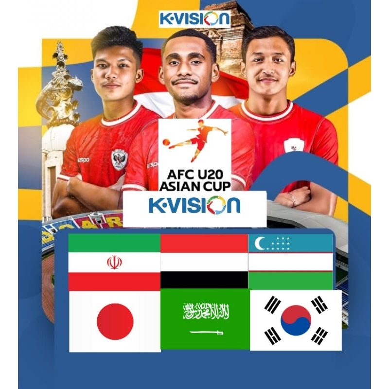 Paket Timnas Kvision AFC U20 Asian Cup 2025 K-Vision Nex Parabola Kvision Bromo Gol Gardiner Optus L