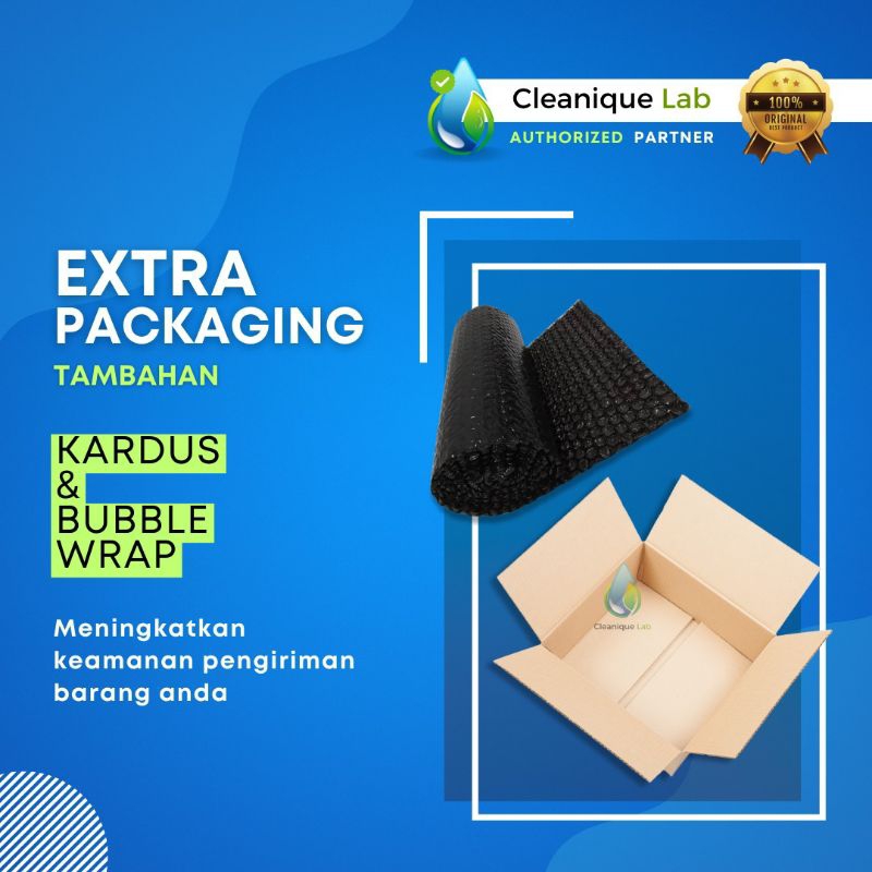 

Cleanique Lab Tambahan Packing Kardus dan Bubble Wrap