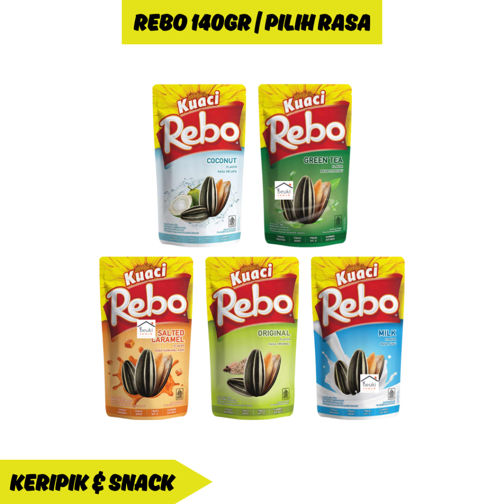 

Kuaci Rebo Kemasan Pouch Besar Berbagai Varian Pilih Rasa