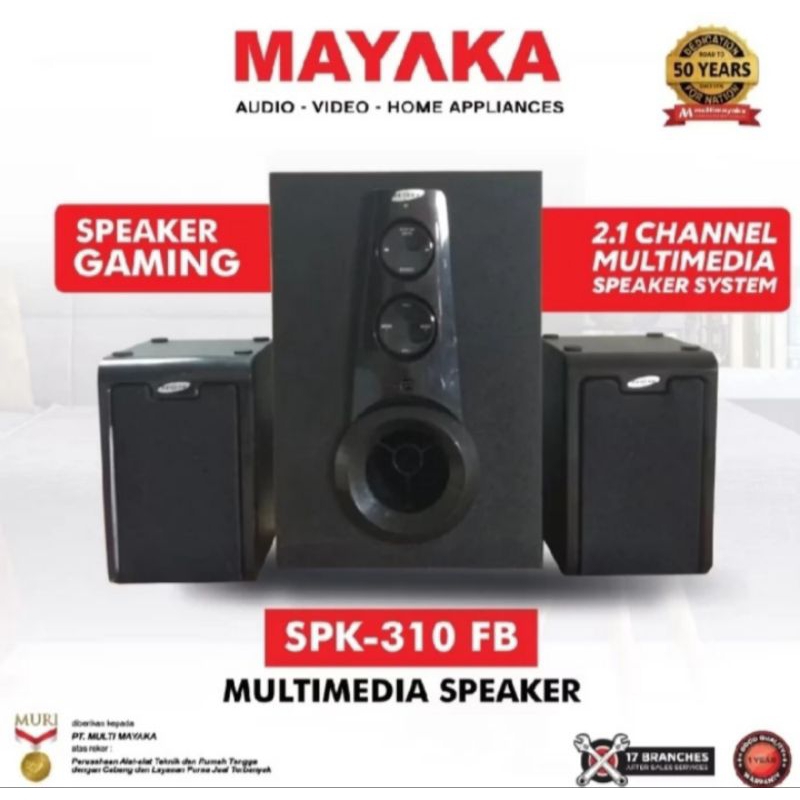 Speaker Multimedia Mayaka SPK-310 FB | SPK-310FB  SPK310FB SPK310 aktif 2.1 gaming