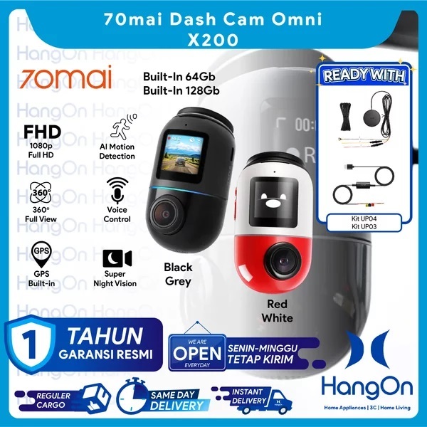 70mai DashCam Omni X200 360° 4G GPS Full HD 1080P Dashcam Mobil Car
