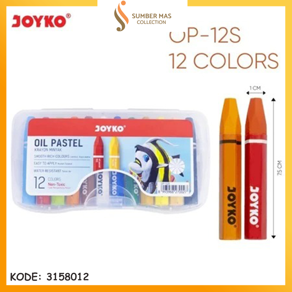 

JOYKO CRAYON OIL PASTEL OP-12S 12 COLOURS (CRAYON MINYAK)