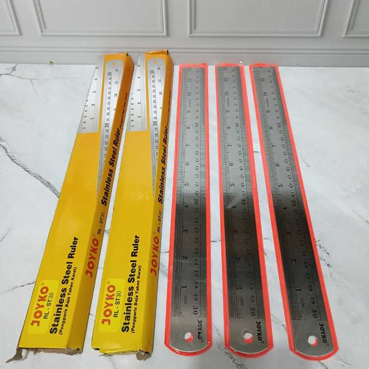 

12 PCS Penggaris Besi 30cm Joyko / Penggaris Stainless