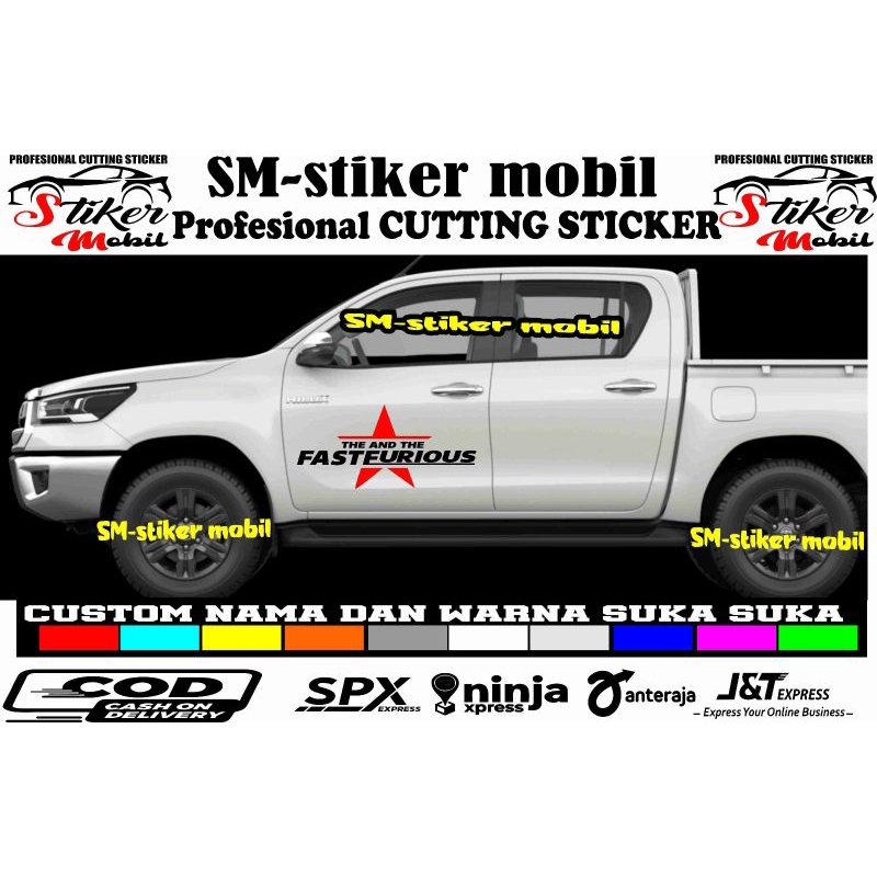 promo 2pcs/1set kanan kiri stiker pintu mobil motif bintang sticker cutting