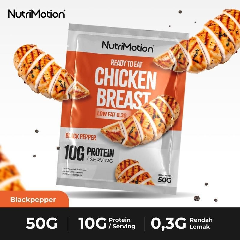 

NutriMotion Ready To Eat Chicken Breast Single Pack (50g) - Black Pepper - High Protein & Low Fat (1pcs)