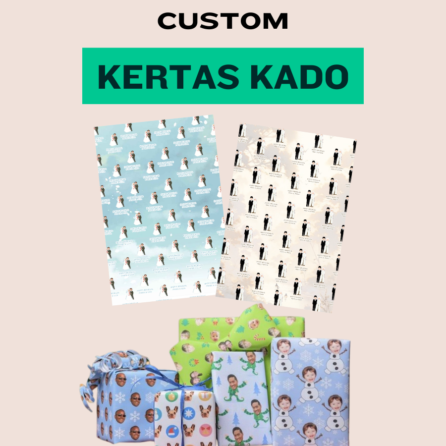 

Kertas Kado A3+ Custom Desain Muka Wajah Aesthetic Tambah Tulisan Wrapping Papper Bungkus Hadiah