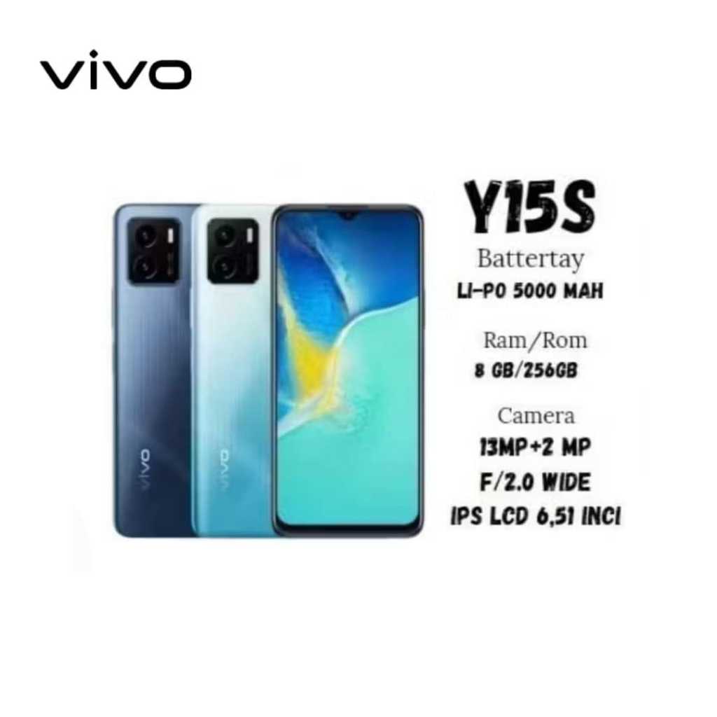 [EX DSIPLAY] Vivo Y15s Ram 3GB+32GB MediaTek Helio P35 - 13MP Dual Camera - 6.51" IPS LCD - 5000mAh