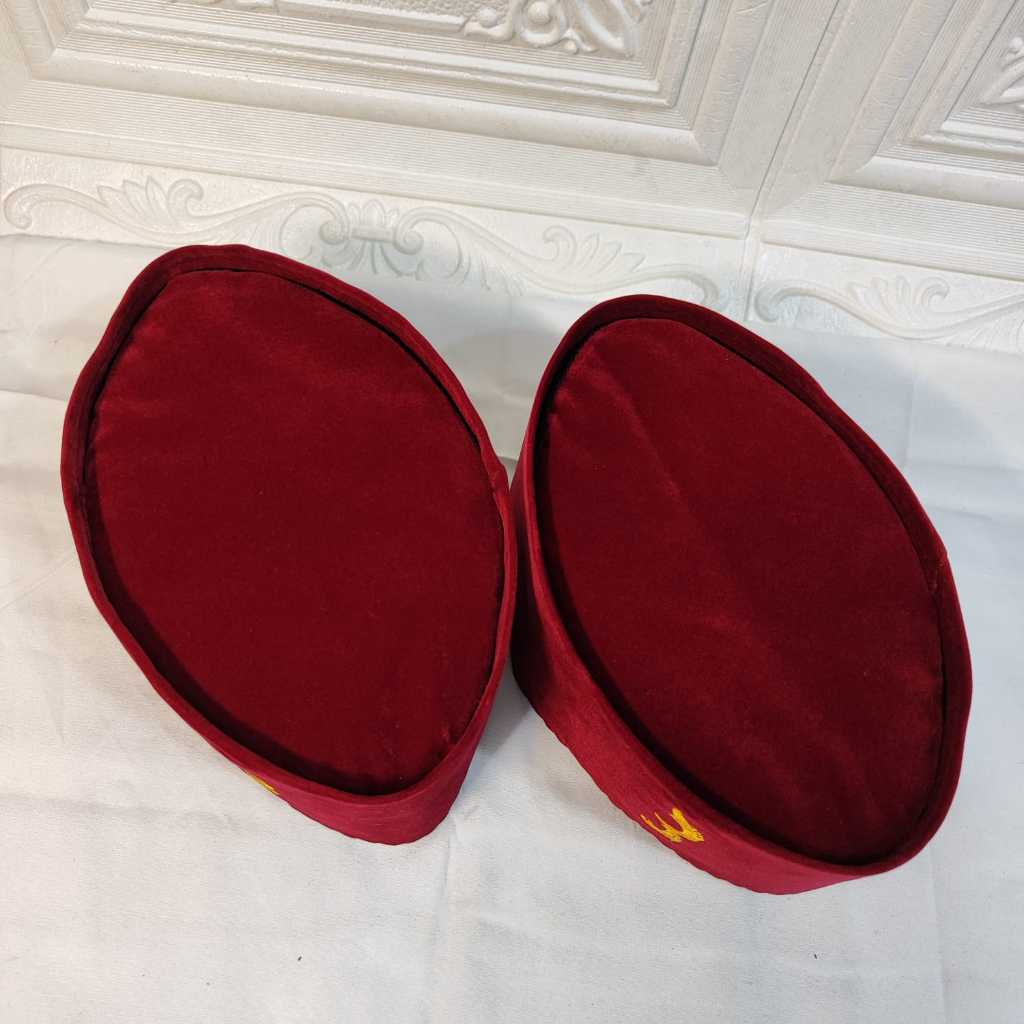 Peci Songkok Kopiah Polos Merah Logo Kujang Merah Tinggi 9Cm - Peci Kopeah Betawi Pria Model Terbaru