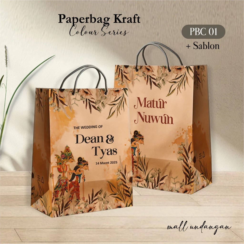 

PAPER BAG MOTIF WARNA - PAPERBAG COLOUR TAS SOUVENIR PERNIKAHAN READY STOCK PBC 01