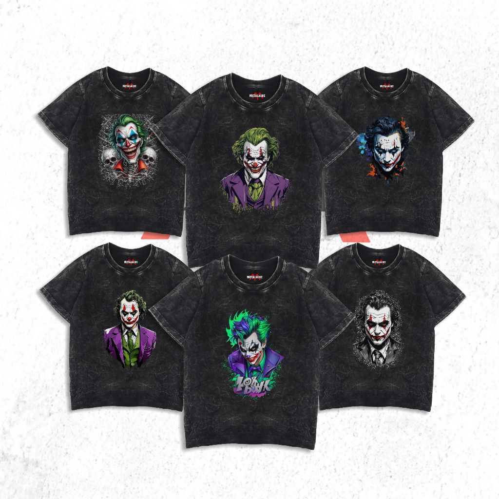 METALKIDS Kaos Anak Joker Tshirt Washed Unisex kaos JOKER 1-6