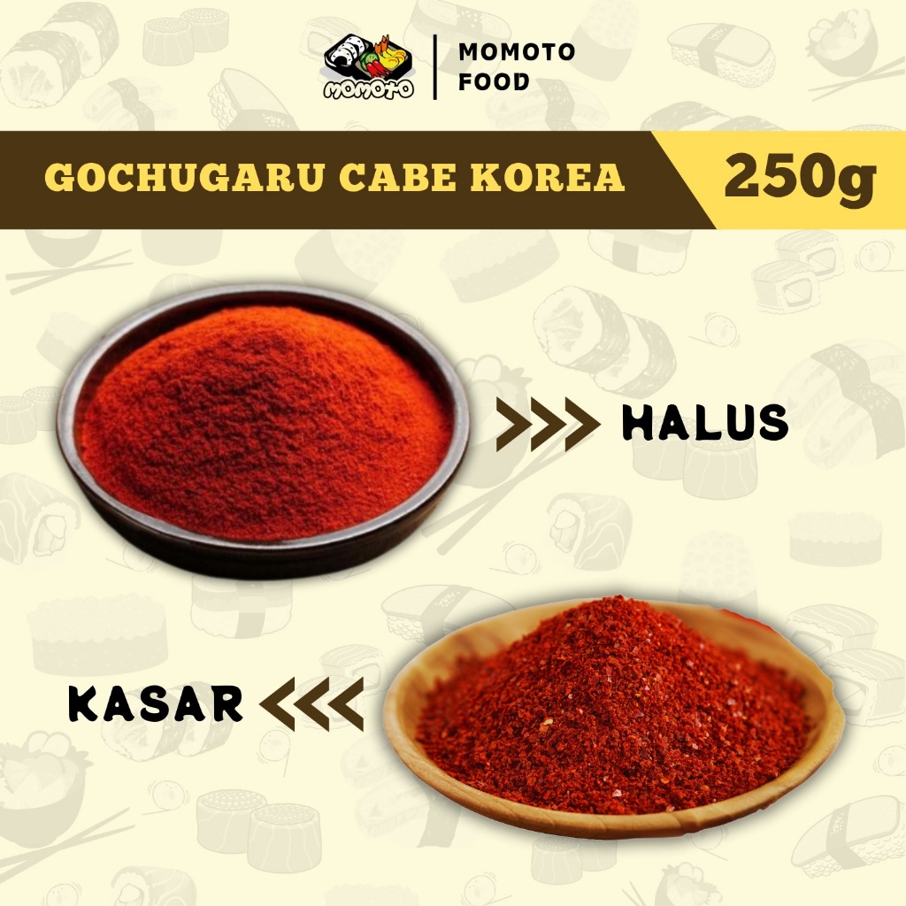 

Gochugaru Cabe Korea Halus / Kasar 1 kg / 250 gram GROSIR
