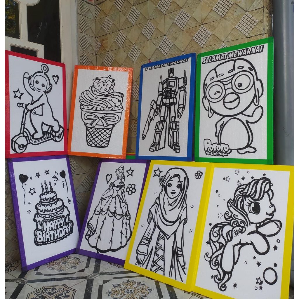 

MS - (50 Pcs) [Lis Lakban] Sterofoam Lukis 33x50 / Paket Mewarnai Gabus 33x50