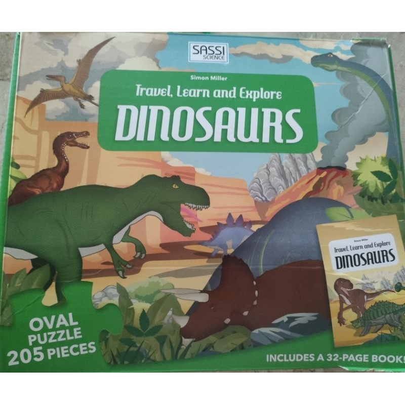 SASSI Travel Learn Explore Dinosaurs Oval Puzzle 205 Pieces