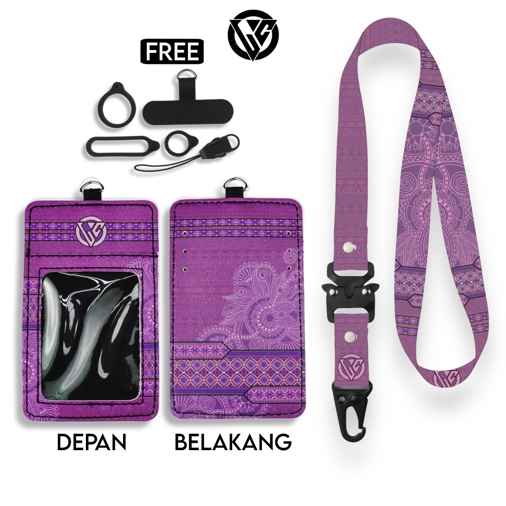 

LC.ID Lanyard Id Card Holder Leather Printing UV Tali Lanyard Holder Kulit Printing - Ethnic Series V4