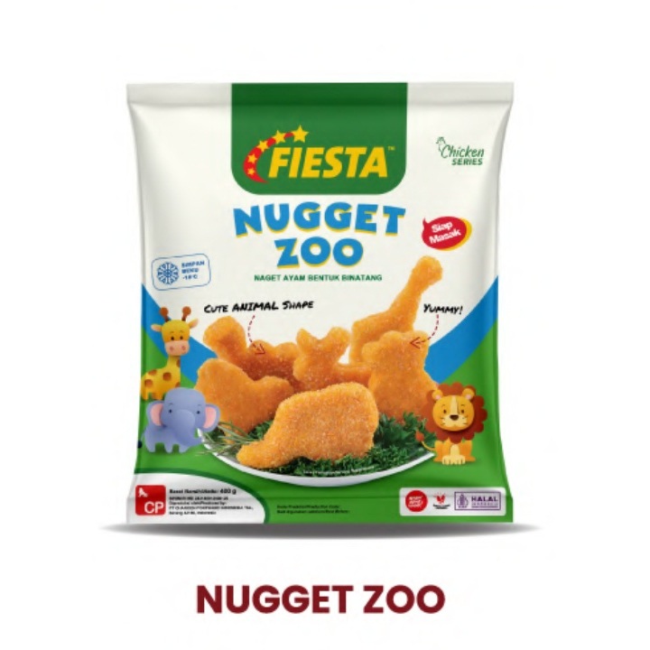 

FIESTA CHICKEN NUGGET ZOO 400GR NAGET AYAM BENTUK BINATANG HALAL