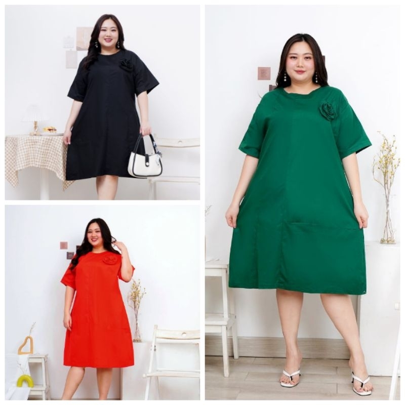 (NEW ) DRESS BIGSIZE DRESS JUMBO NATAL DRESS NATAL JUMBO