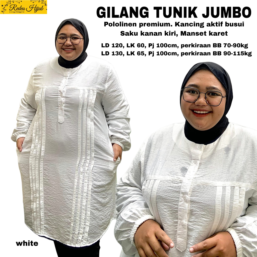 GILANG MAHDA / AMINAH / WILUJENG #8 JUMBO TUNIK COTTON STRETCH MOTIF FLANEL LD 130-140 BY ATTA