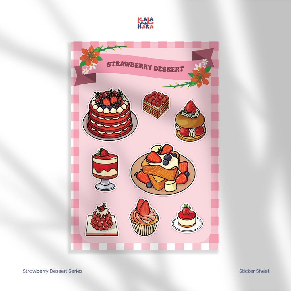 

Sticker Sheet Strawberry Dessert Series B