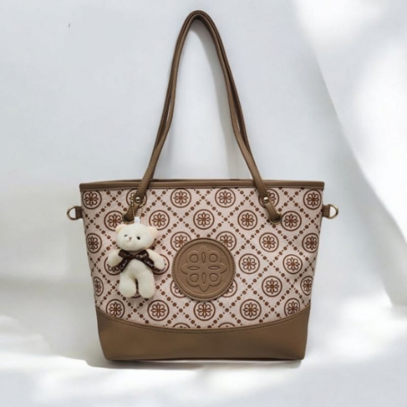 Tas Tote bag wanita /tas jinjing bahu wanita free boneka