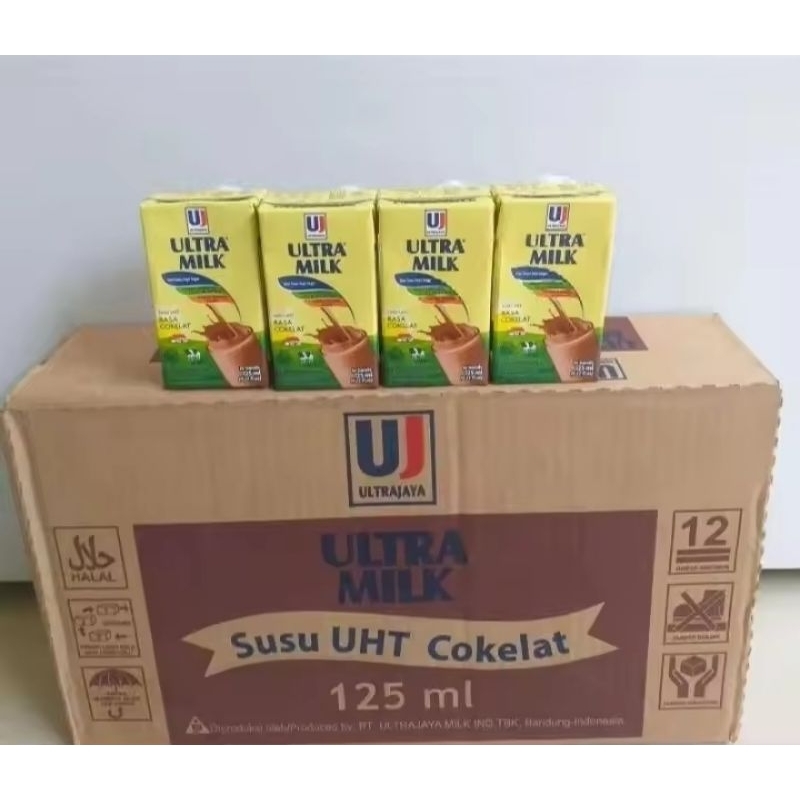 

susu ultra 125ml rasa cokelat