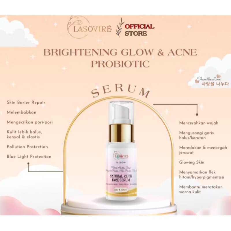 Lasovire Brightening Glow&Acne Probiotic Serum.Cream Mask Susu Collagen