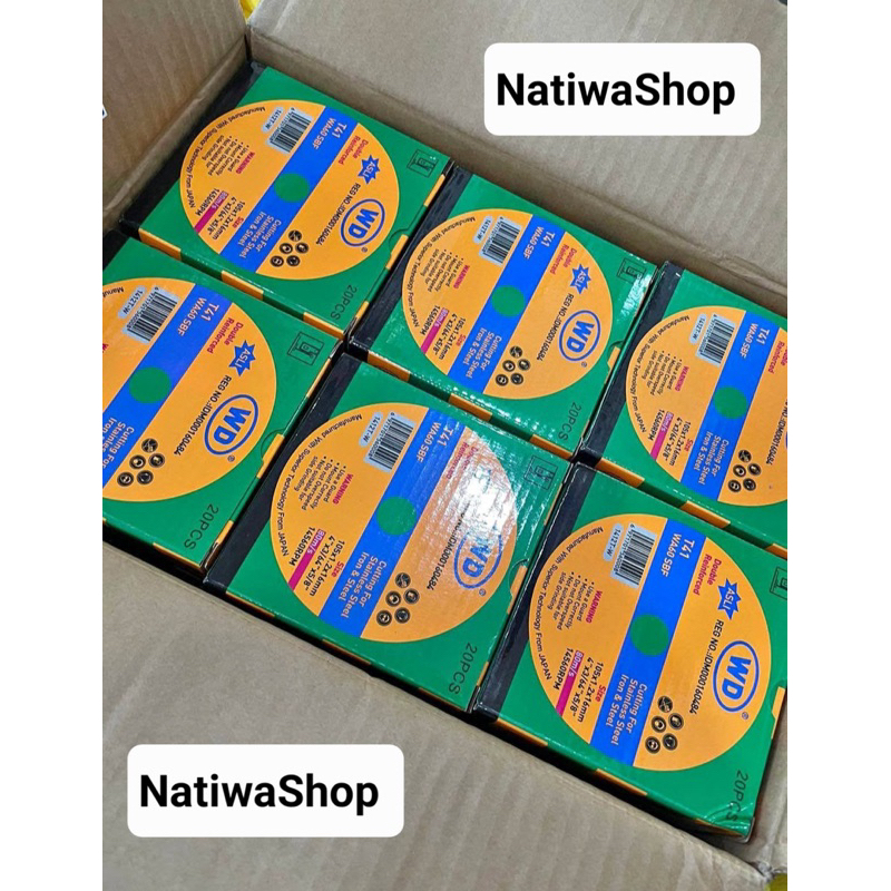 Batu Potong WD 4 Inch 1 karton 1 koli - WD Potong 4inch 600pcs Mata Gerinda Potong WD 4"