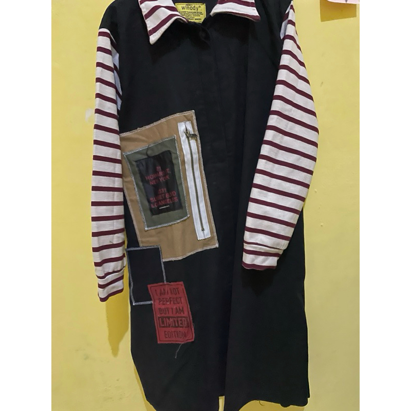 preloved tunik bahan levis tebal wanita