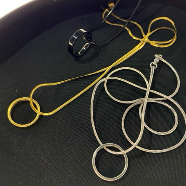 Best Sellert Kalung Titanium Terbaru Kalung Titanium Pria Liontin Cincin Kalung Titanium Pria Model 