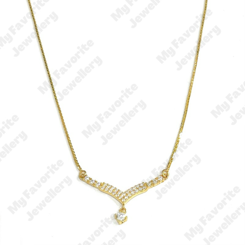 Kalung Aurel Permata Solitaire EMAS ASLI Kadar 875 20K