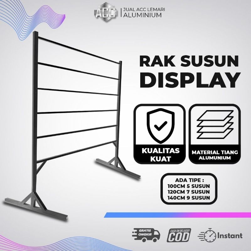 [PROMO 12.12] RAK SUSUN DISPLAY jualan kerudung aluminium /jilbab/Hijab/ Rak gantung/Rak display ker