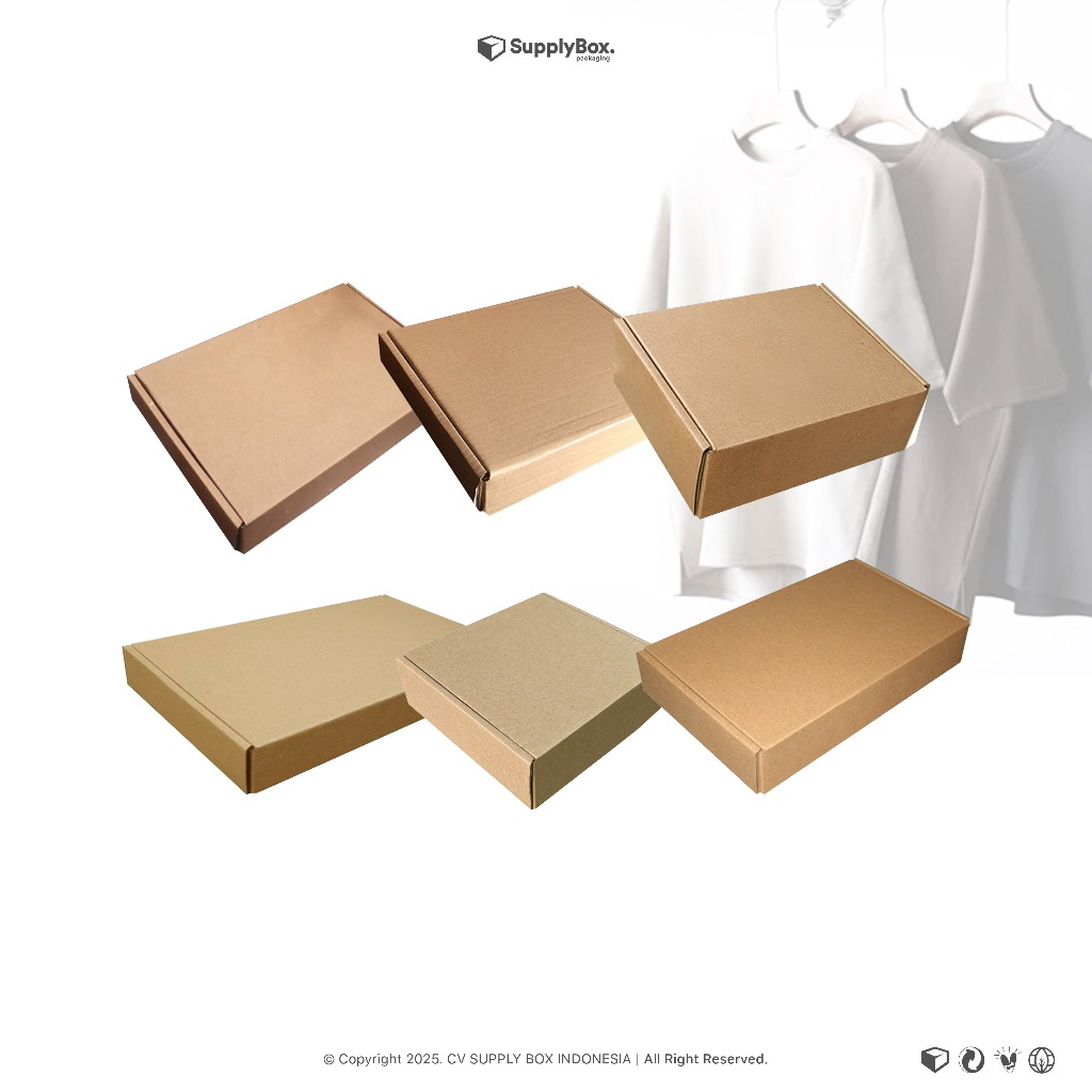 

Kardus Packing Kaos 30 x 20 x 5 CM - Box Kemasan Baju, Packaging Toko Online
