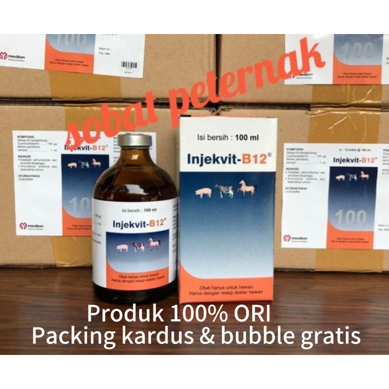 INJEKSI VITAMIN B12 100ml MEDION untuk Sapi Kambing Domba Babi