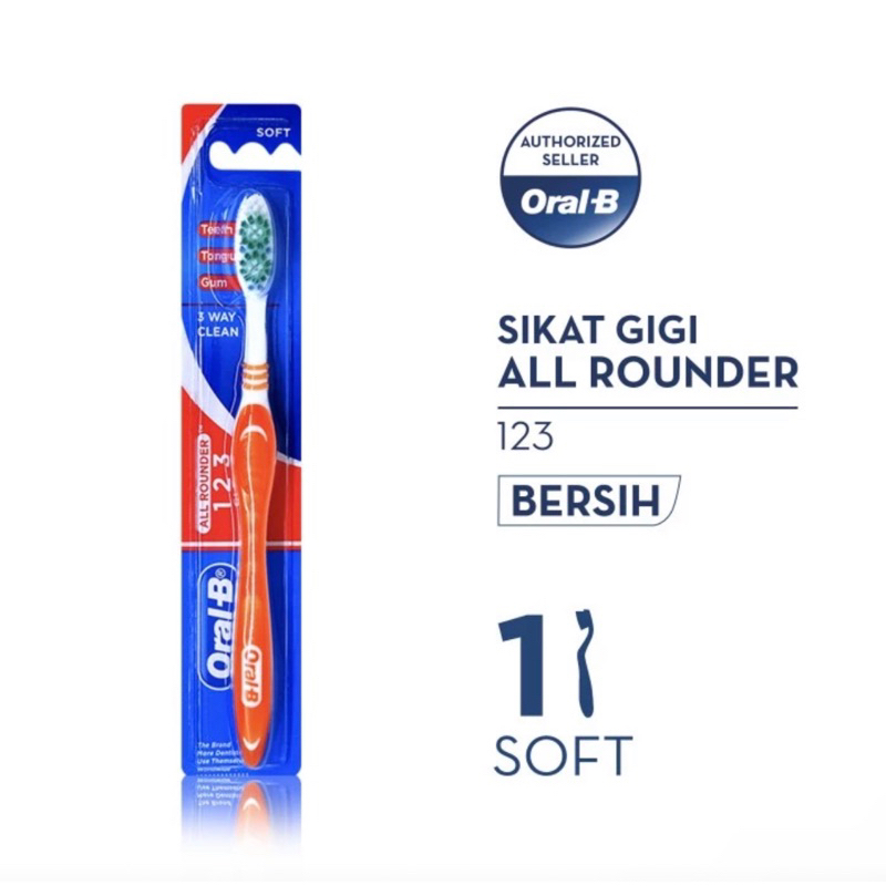 Oral-B Sikat Gigi All Rounder 123 Soft 1s -3 Way Clean