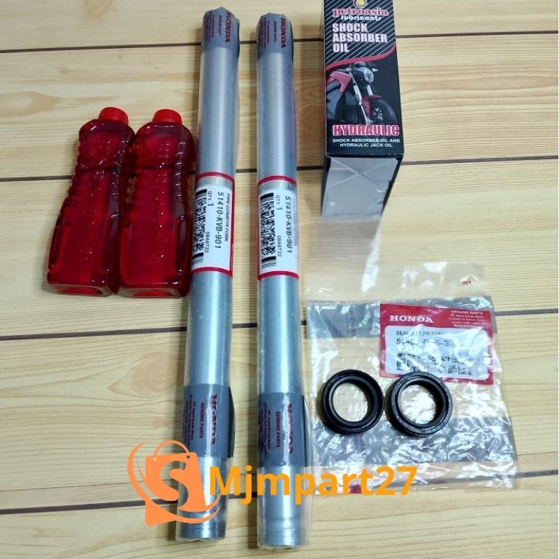AS SHOCK DEPAN + PER SHOCK KVB + SEAL SHOCK + OIL SHOCK (HONDA) BEAT KARBU