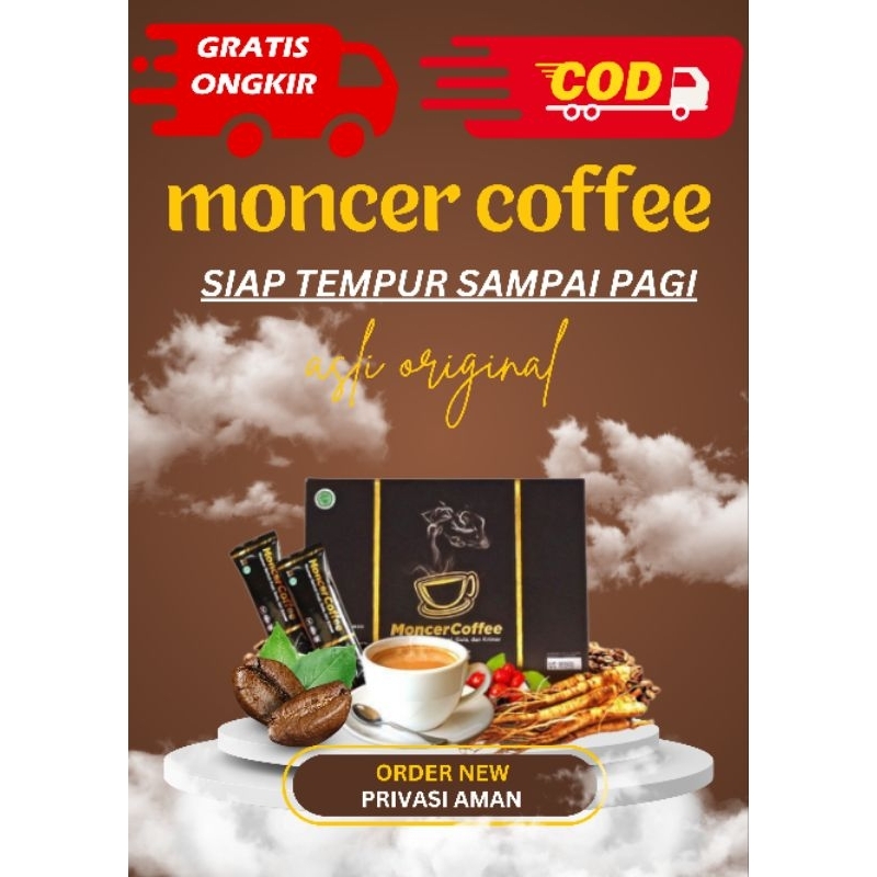 

1 box 8 sachet Monceer Coffee Original - Kopi Gingseng Gula Aren - Kopi Kuat Tahan Lama Penambah Stamina Durasi Pria Sudah BPOM