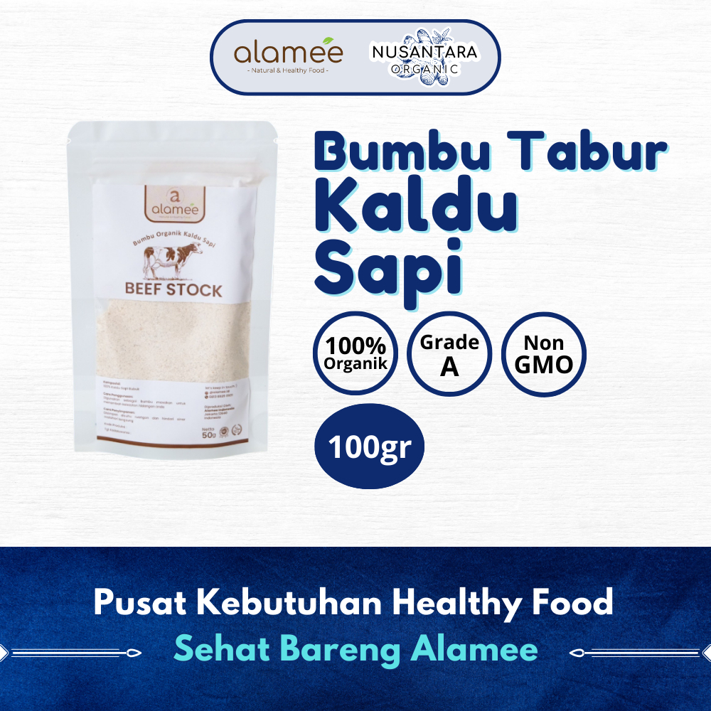 

ALAMEE 100gr Bumbu Kaldu Sapi Bubuk NON MSG Organik Beef Powder Praktis Tabur Nusantara Organic