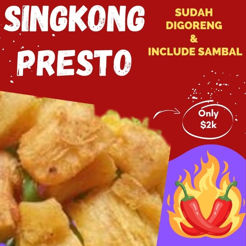 

KIRIM INSTAN Singkong Presto sudah goreng & include sambal