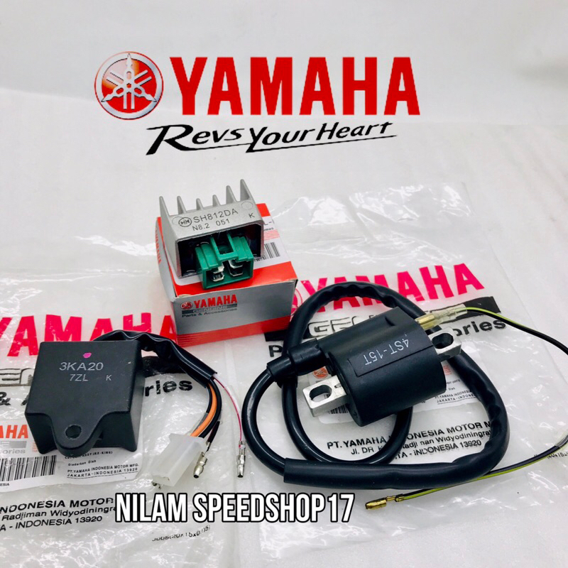 PAKET 3 ITEM PENGAPIAN CDI+COIL+KIPROK YAMAHA RX KING OLD RX KING NEW RX SPESIAL KODE 3KA ORI YGP