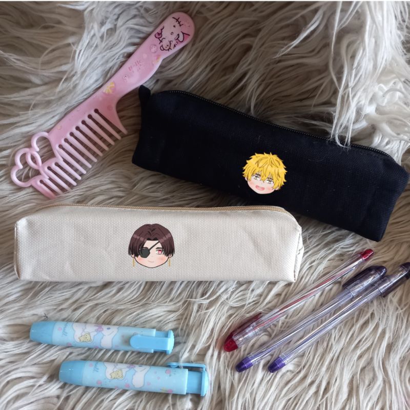

Tempat pinsil wind breaker tepak kanvas pen case anime haruka sakura bentuk kotak persegi panjang