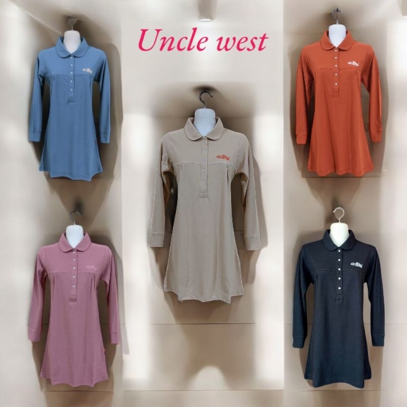 unclewest atasan tunik polos model kerut didada
