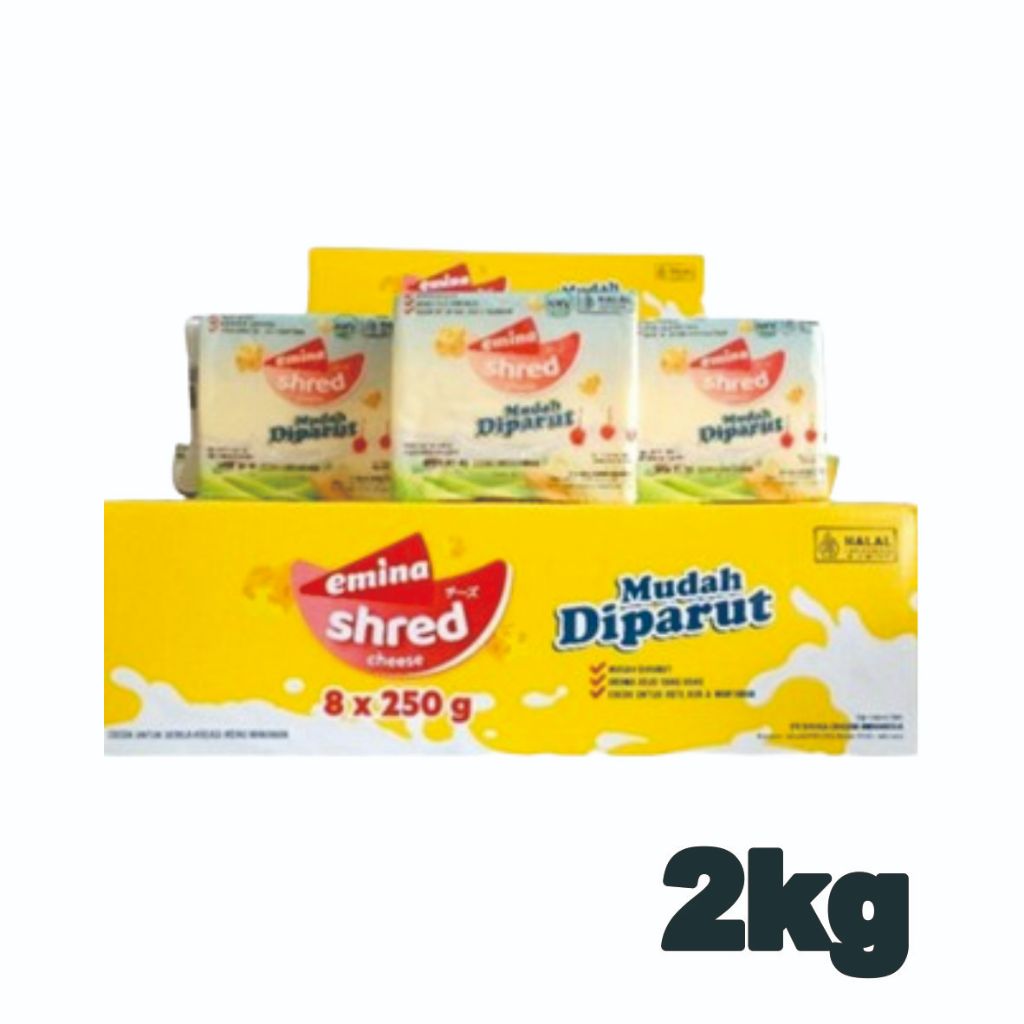 

Emina Shred Keju Mudah Diparut 250gr – Emina Cheese isi 8 x 250gr