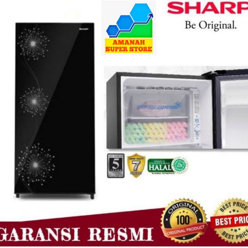KULKAS 1 PINTU SHARP SJX 197 WDW 180 LITER DOUBLE FREEZER LOW WATT