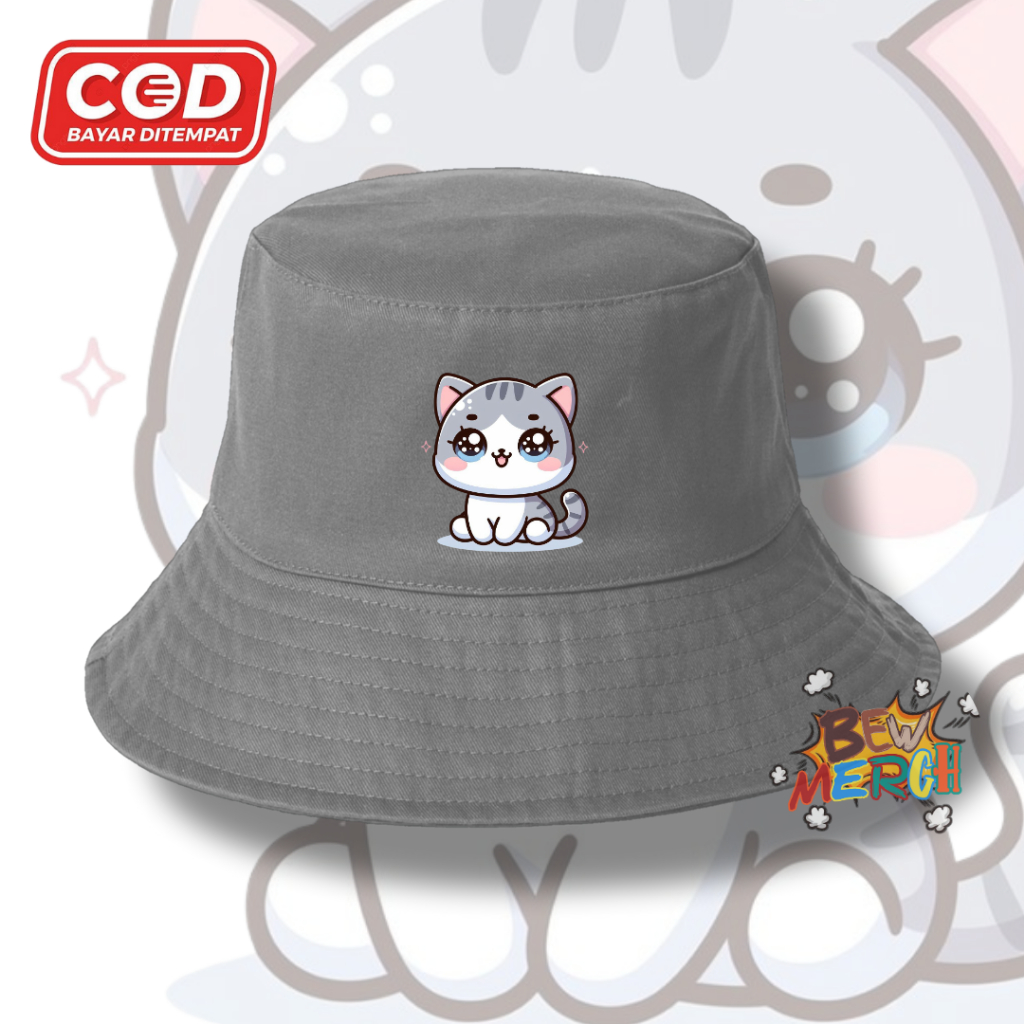 Topi Bucket Anak Kucing / Topi Anak Kucing