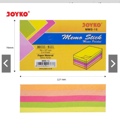 

Memo Stick Sticky Note besar 400 lembar Kertas Memo Tempel Joyko MMS-15